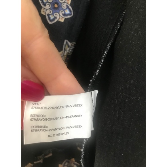 INSIGHT NEW YORK Black Floral Print Moto Jacket Blazer Womens Size‎ 12 - Picture 8 of 9